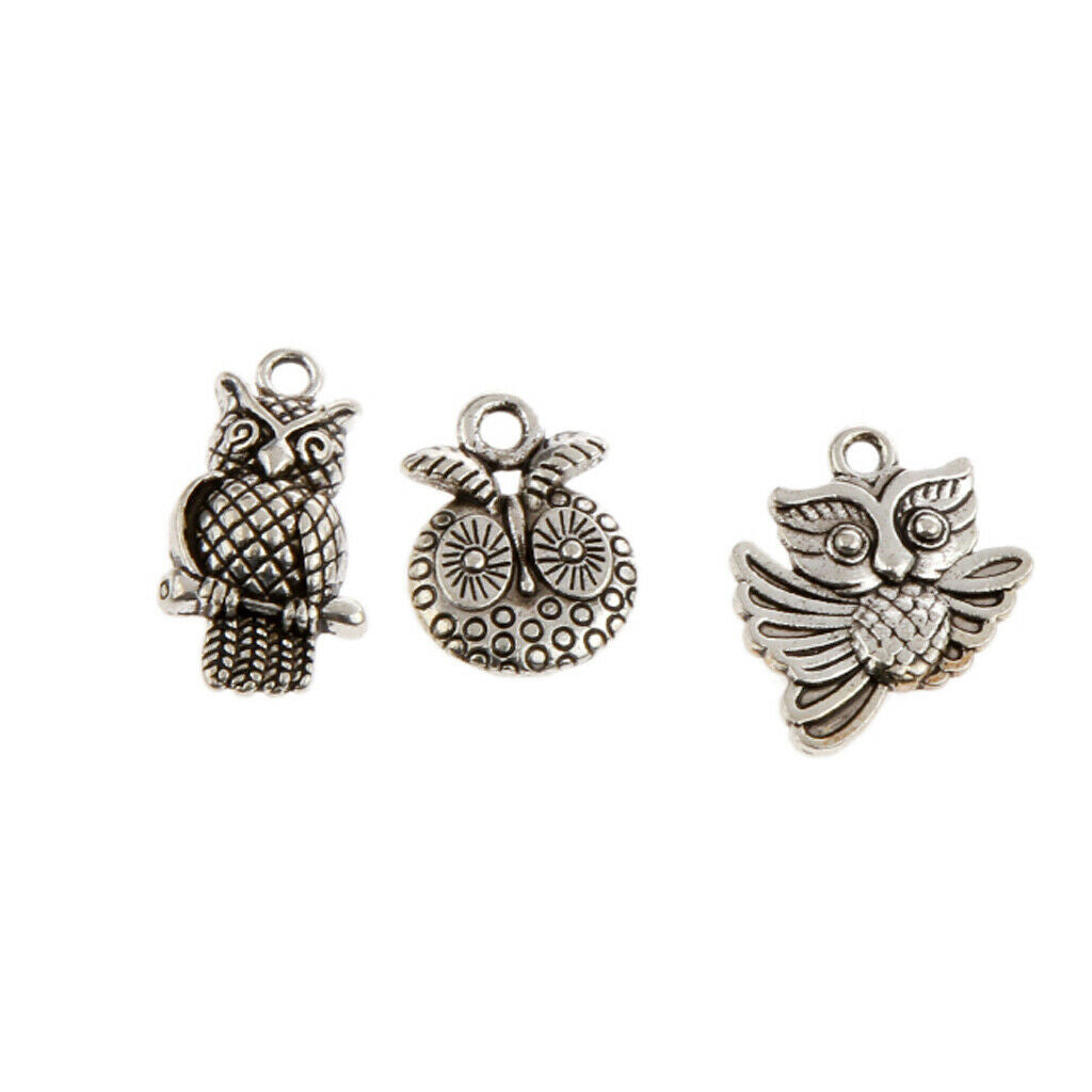 30x Charms Bracelets Necklace Phone Assorted Owl Beading Crafts DIY Supply