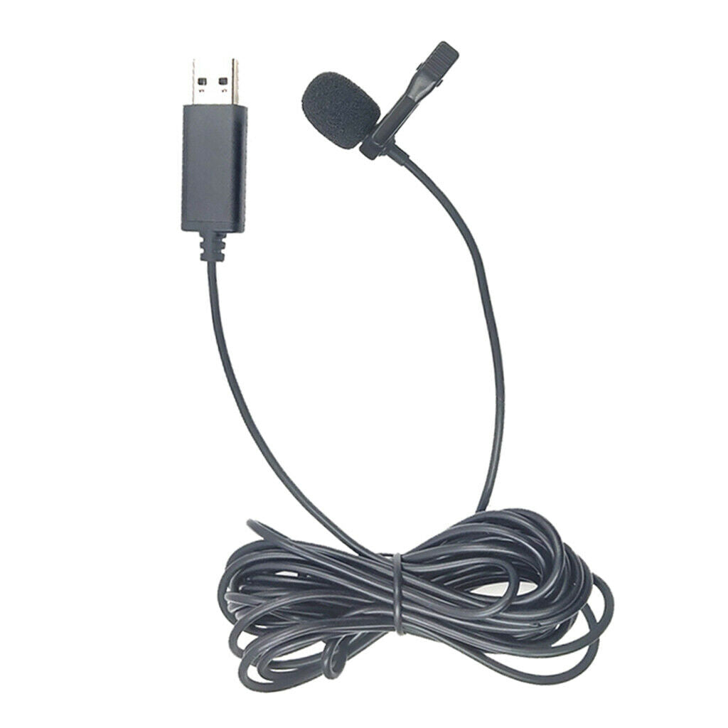 Clip-on Lapel Mini Lavalier Mic Microphone USB for Mobile Phone PC Recording