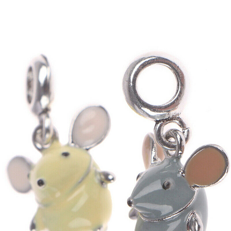2pcs/set Enamel mouse pendant bangle trinket animal jewelry for women gifDEAU