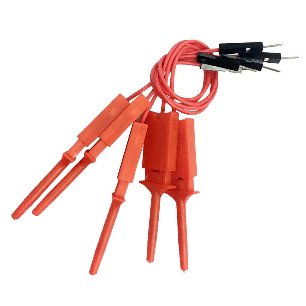Red High-Quality Cable Probe Test Hook Clamp Wire Logic Analyzer 5Pcs/set