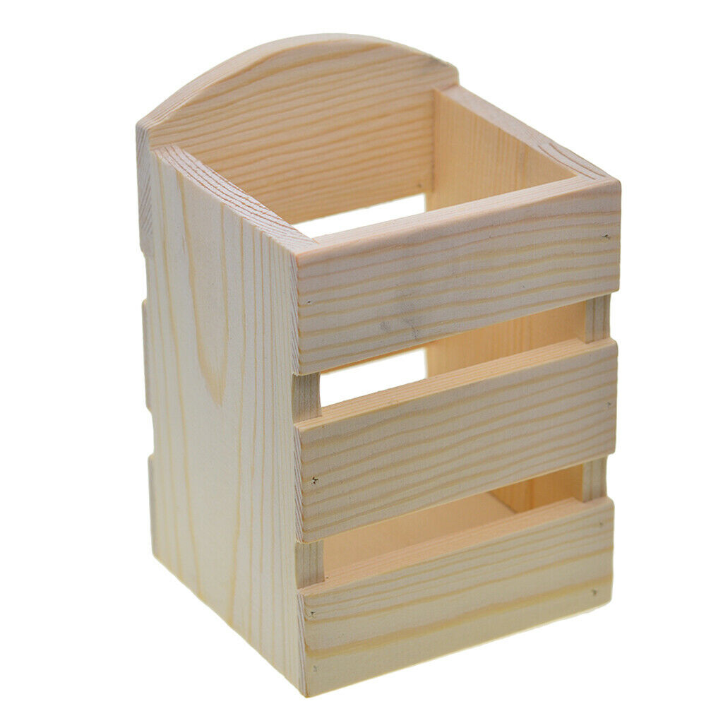 Pencil Holder, Square Pen Holder for Desk Kids Wood Pencil Organizer Container