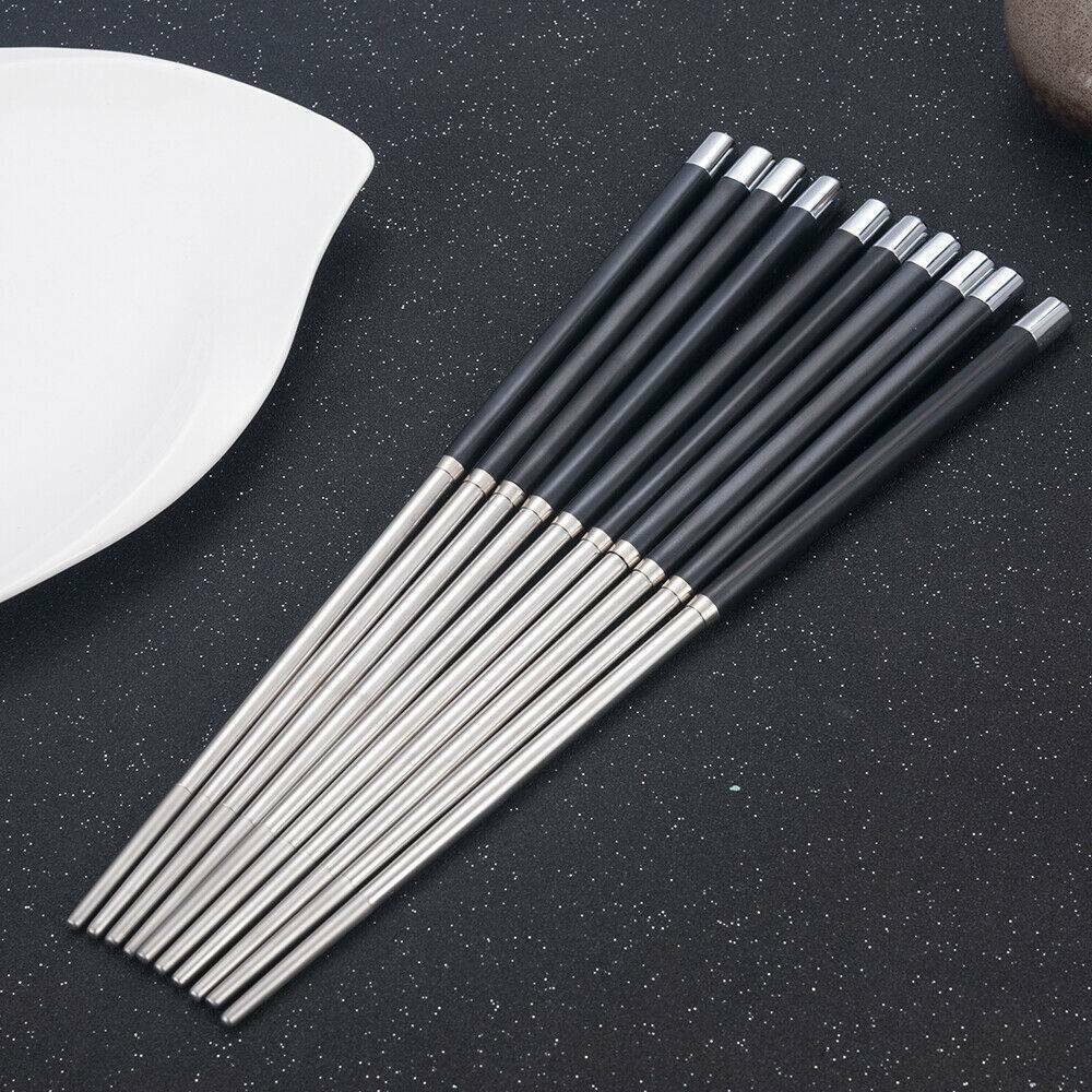 1 Pairs Japanese Chopsticks Set 304 Stainless Steel Reusable Travel Chop Sticks