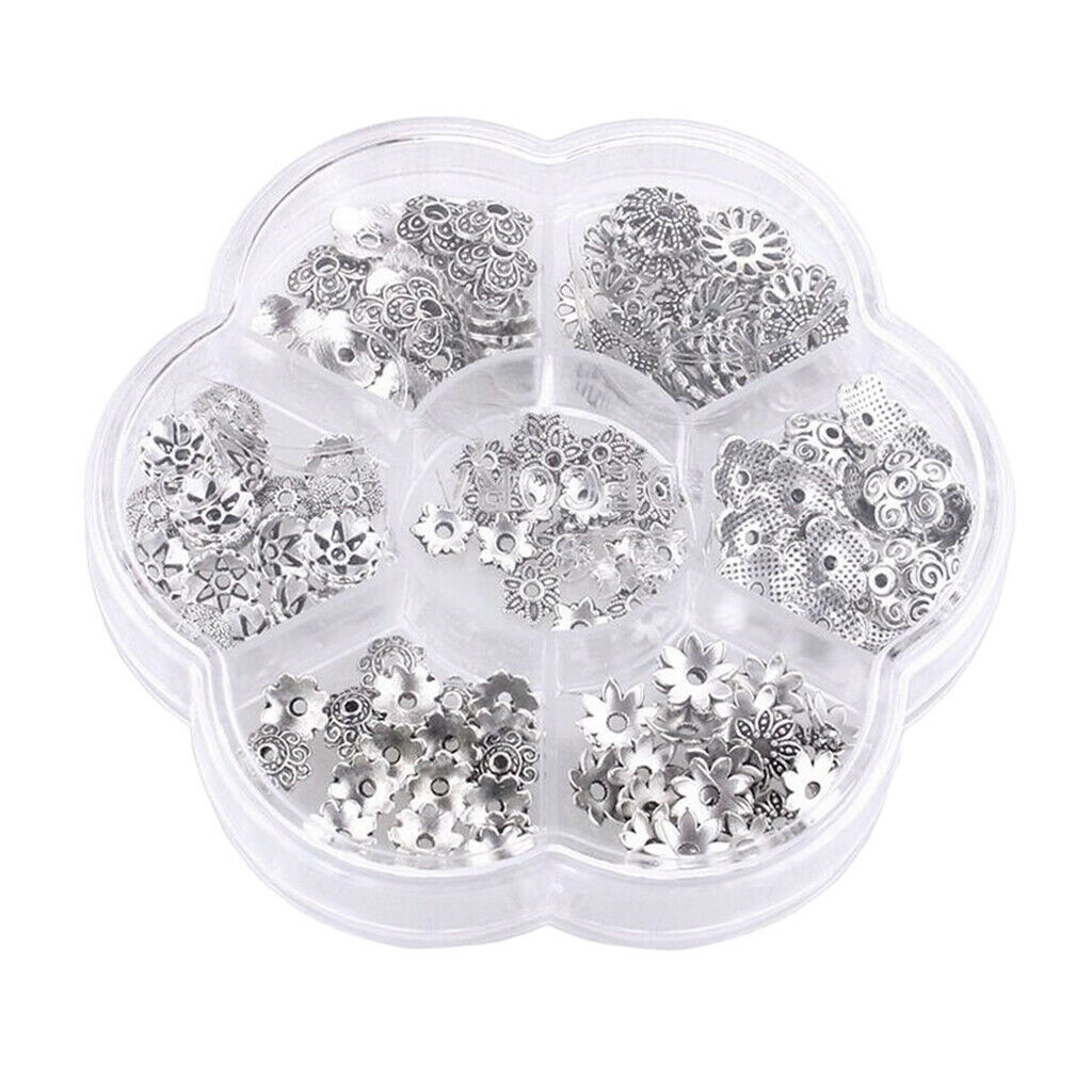 140pcs Tibetan Style Flower Torus for Beads Pearls Round Balls Spacers Charm