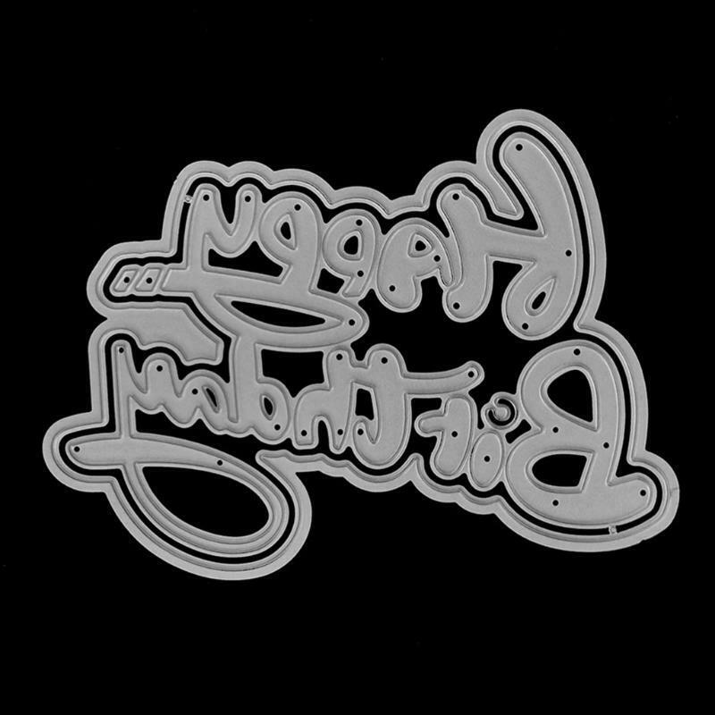 Curved Happy Birthday Metal Cutting Dies Stencil DIY Scrapbook Card Template