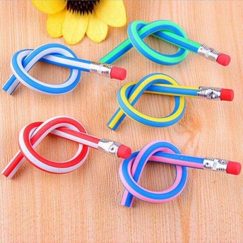 100Pcs Colorful Magic Bendy Flexible Soft Pencil with Eraser For Kids Writing