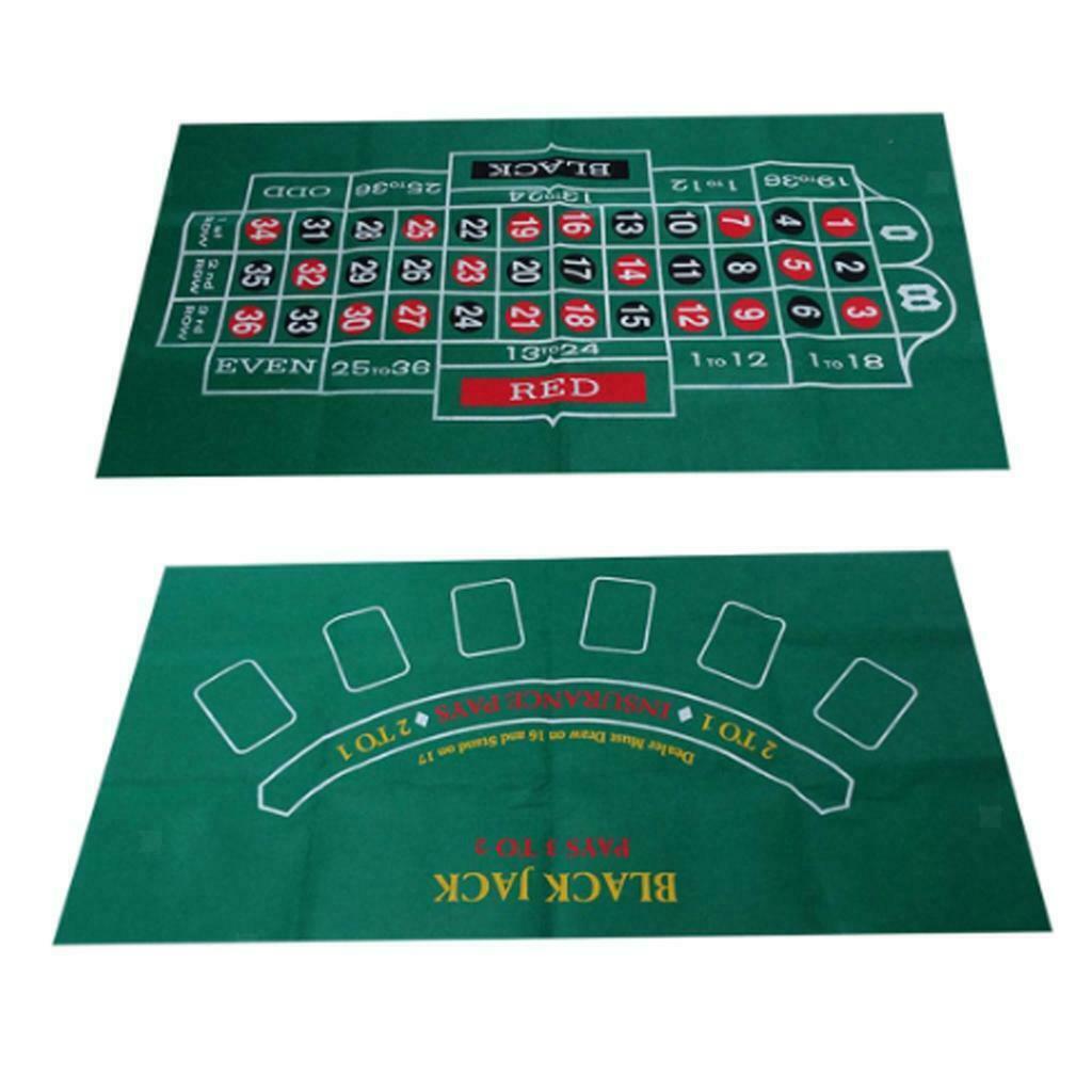24" x 47" Casino Poker Playing Gaming Table Felt Tablecloth Craps Waterproof
