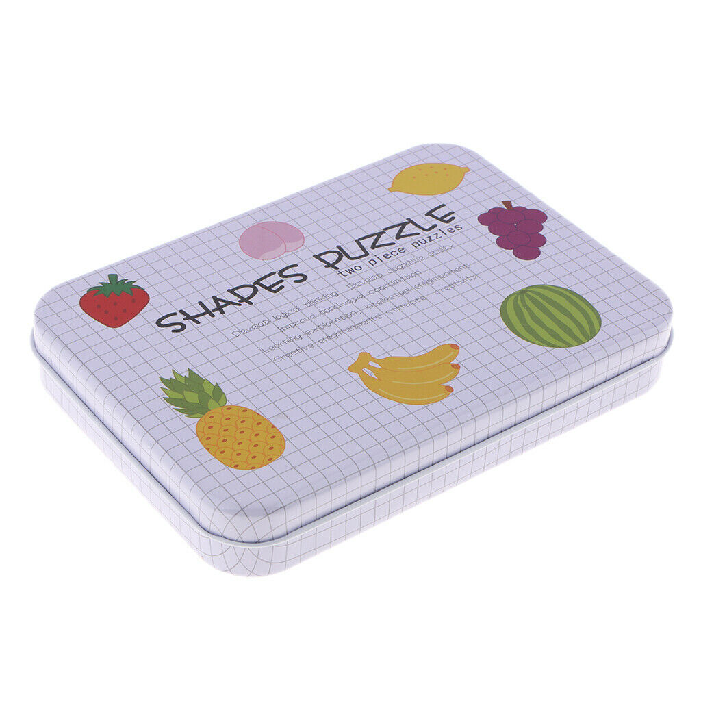 Fruit &Vegetables ~Simple Baby Puzzles Toddlers Wooden Jigsaw in Tin box For