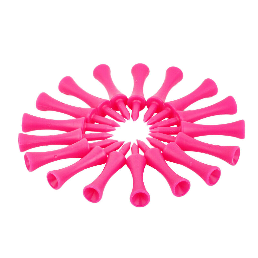100Pcs Golf Tee Double-deck Hot Pink Tee SN006 60MM