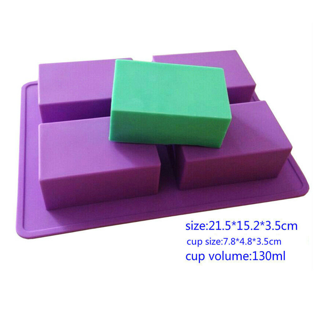 4 Cavity Silicone Soap Making Mold Cake Baking Mould Kitchen Bakeware Tools