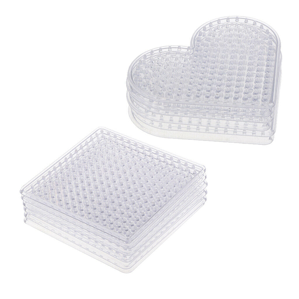 12 Pcs Clear  Hama Beads Peg Board Pegboard Template DIY Kids Children
