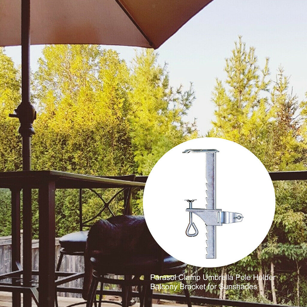 Alloy Parasol Sun Umbrella Holder Clip Clamp for Garden Balcony Beach Table