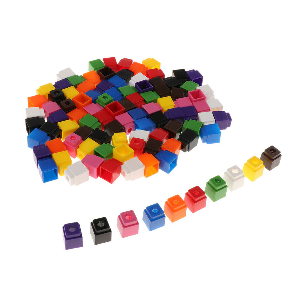 100 Pieces Kids Baby Math Link Cubes Manipulative Math Skill Aids 4 Colors