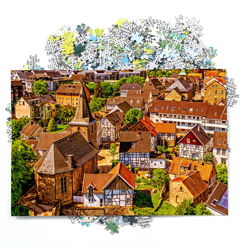 Town Roof Paper Jigsaw Puzzle 1000 Pieces Home Picture Handmade Toys Gift @