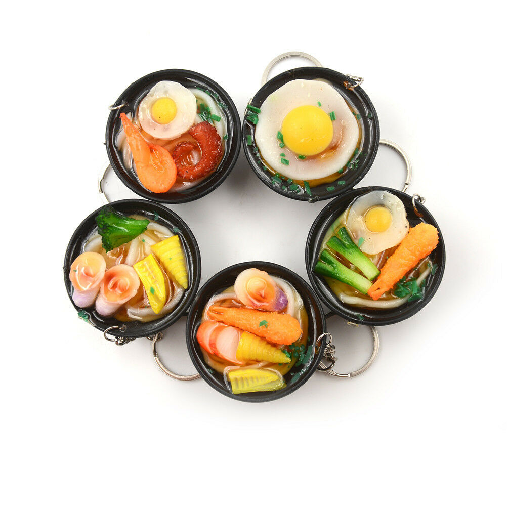 Ramen Lanyard  Design Simulation Food Keychain Noodles Vegetables Kids Toys BDAU