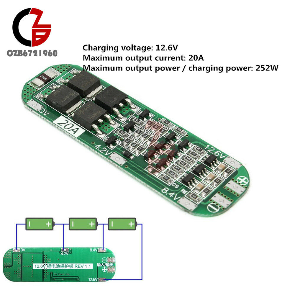 3S 20A Li-ion Lithium Battery 18650 Charger PCB BMS Protection Board Cell Module