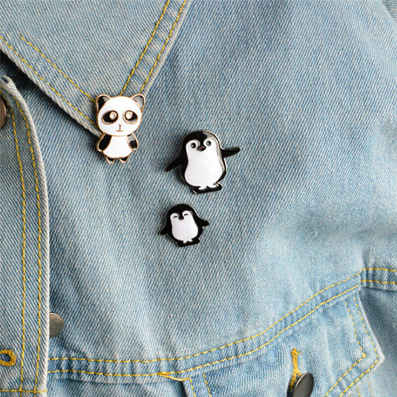 3X Cartoon Animals Enamel Collar Pins Badge Corsage Panda Brooch Jewelry G.l8