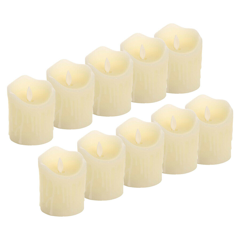 10x Lifelike Swinging Flame Battery Powered Realistic Flameless LED Candles
