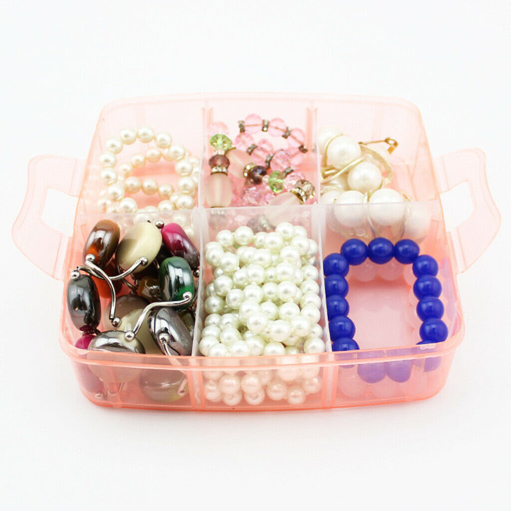 Plastic Jewelry Tool Box Storage Buttons Holder Beads Box