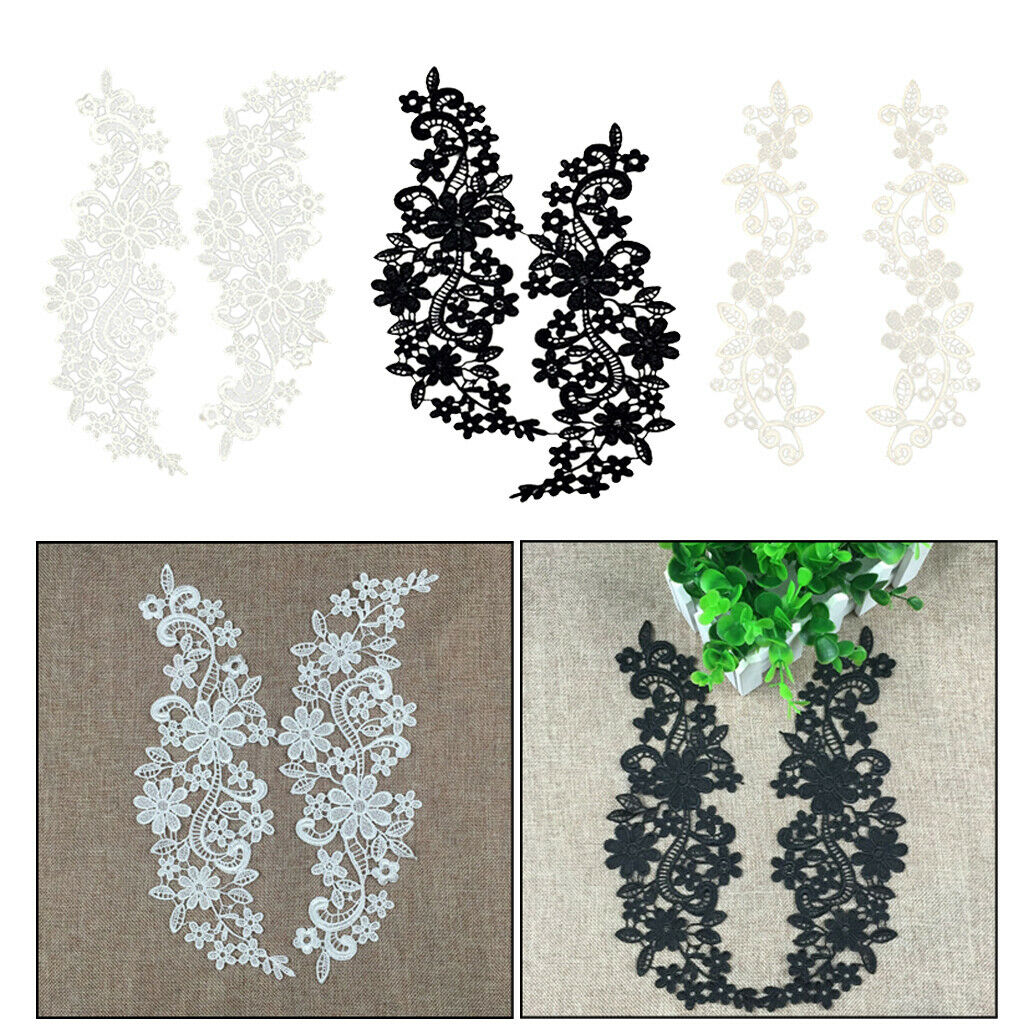 6pcs Floral Lace Applique Embroidered Guipure Lace Pattern Wedding Patches