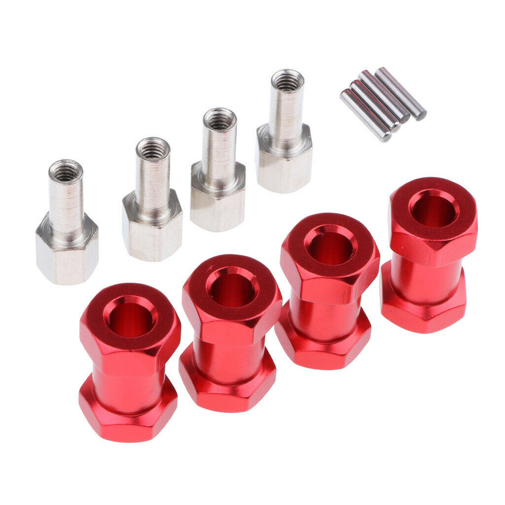12mm Hex Hub 20mm Extented Adaptor For 1/10 RC Car Axial SCX10 D90 Black&Red