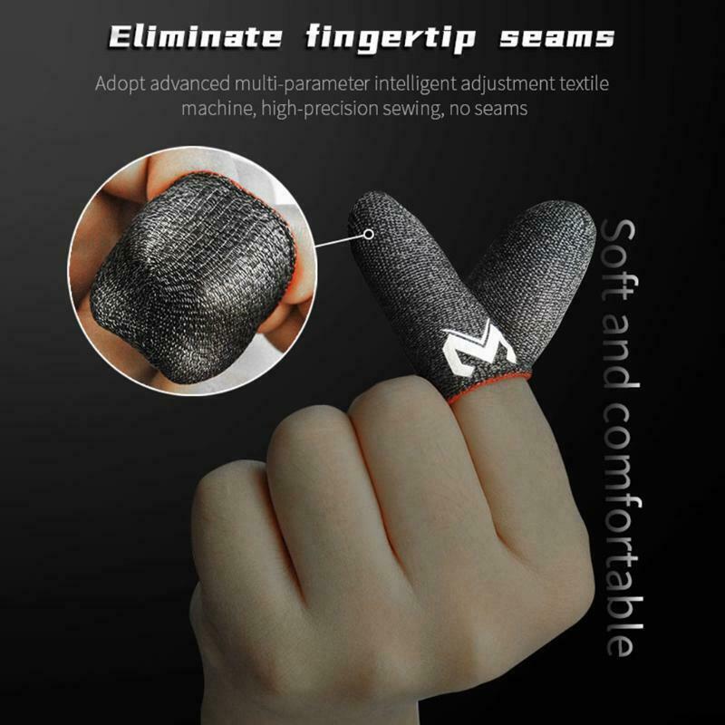 2 Pcs Phone Games Sweat-Proof Finger Gloves Thumbs Finger Cover Anti-slip Cot