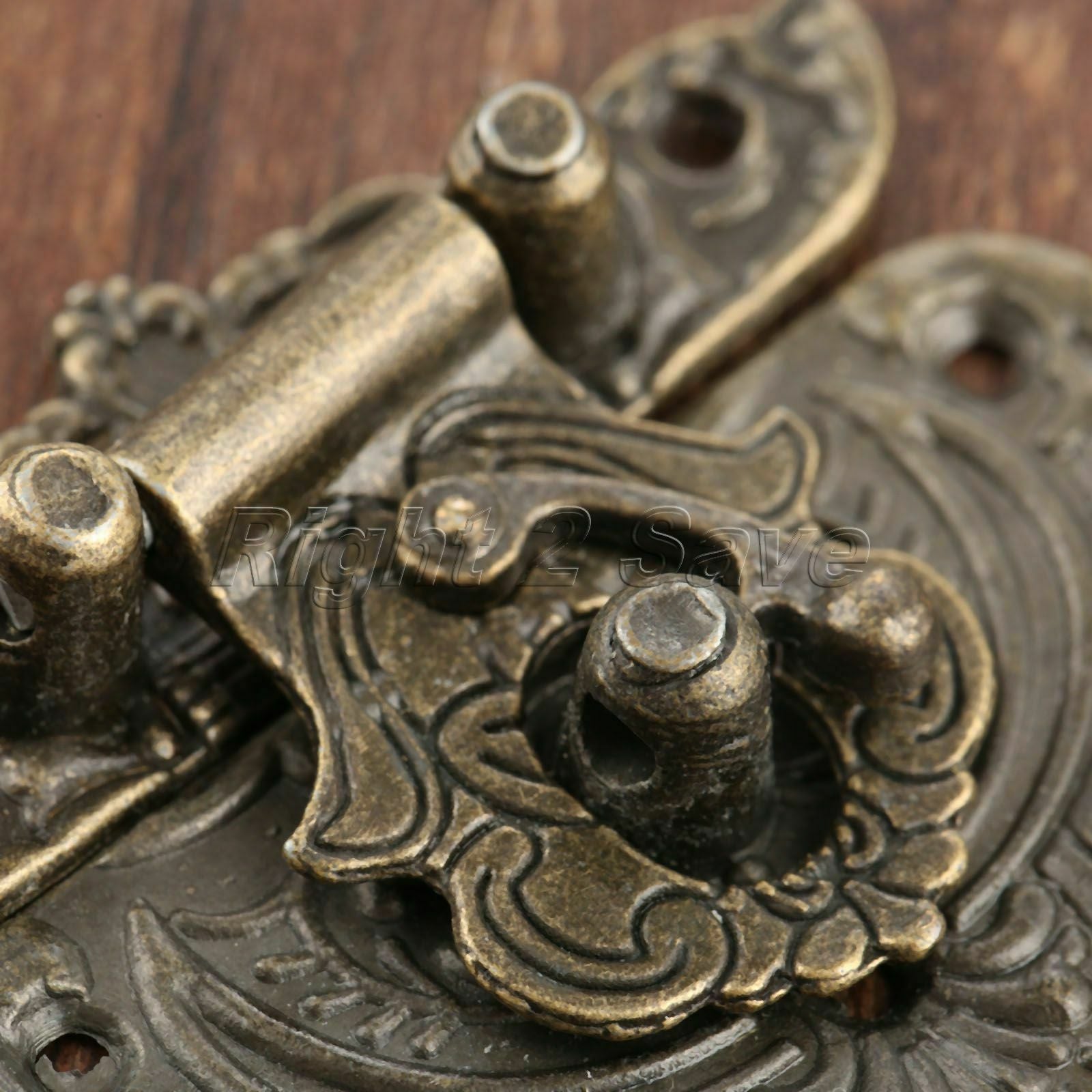 European Carved Decor Jewelry Box Latch Catch Hasps Retro Cabinet Clasp Buckle