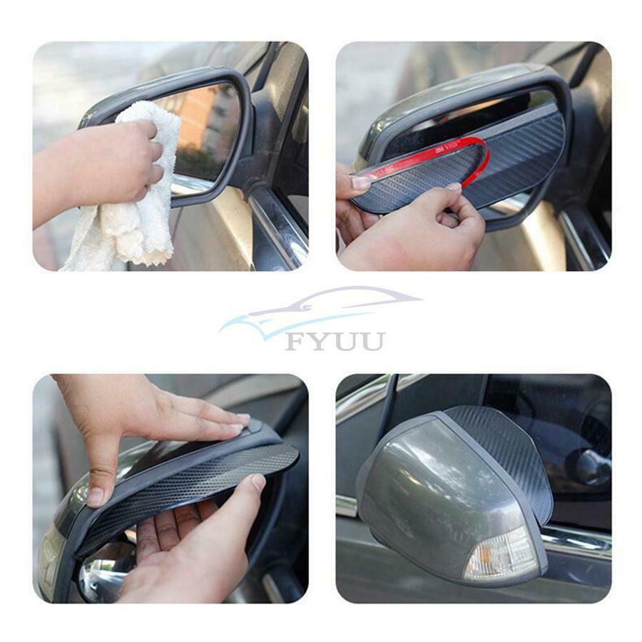 2 Pieces 185mm × 60mm Vehicle Exterior Styling PVC Rear View Mirror Rain Shield