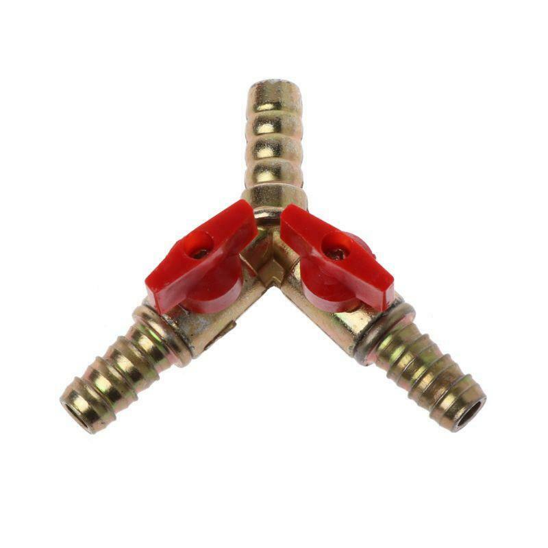 3/8" ID Hose Barb Y Shape 3 Way Shut Off Ball Valve Fitting For Gas Water Oil