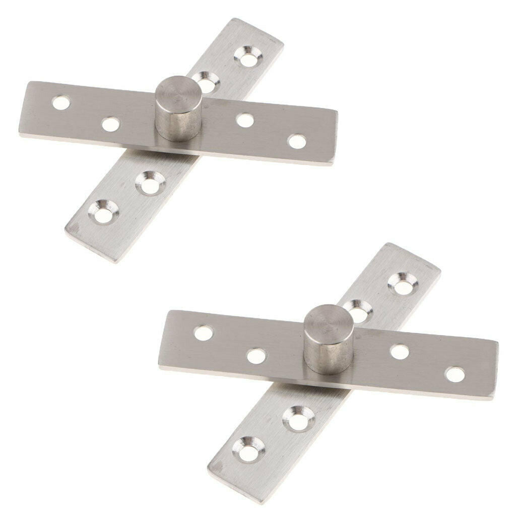 2Pcs Stainless Steel Door Hinge 360 Degree Rotary Pivot Hinges Up Down Shaft
