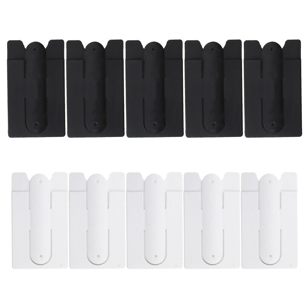 10 Pieces Silicone Cell Phone Back Adhesive & Credit Card Pouch Holder Stand