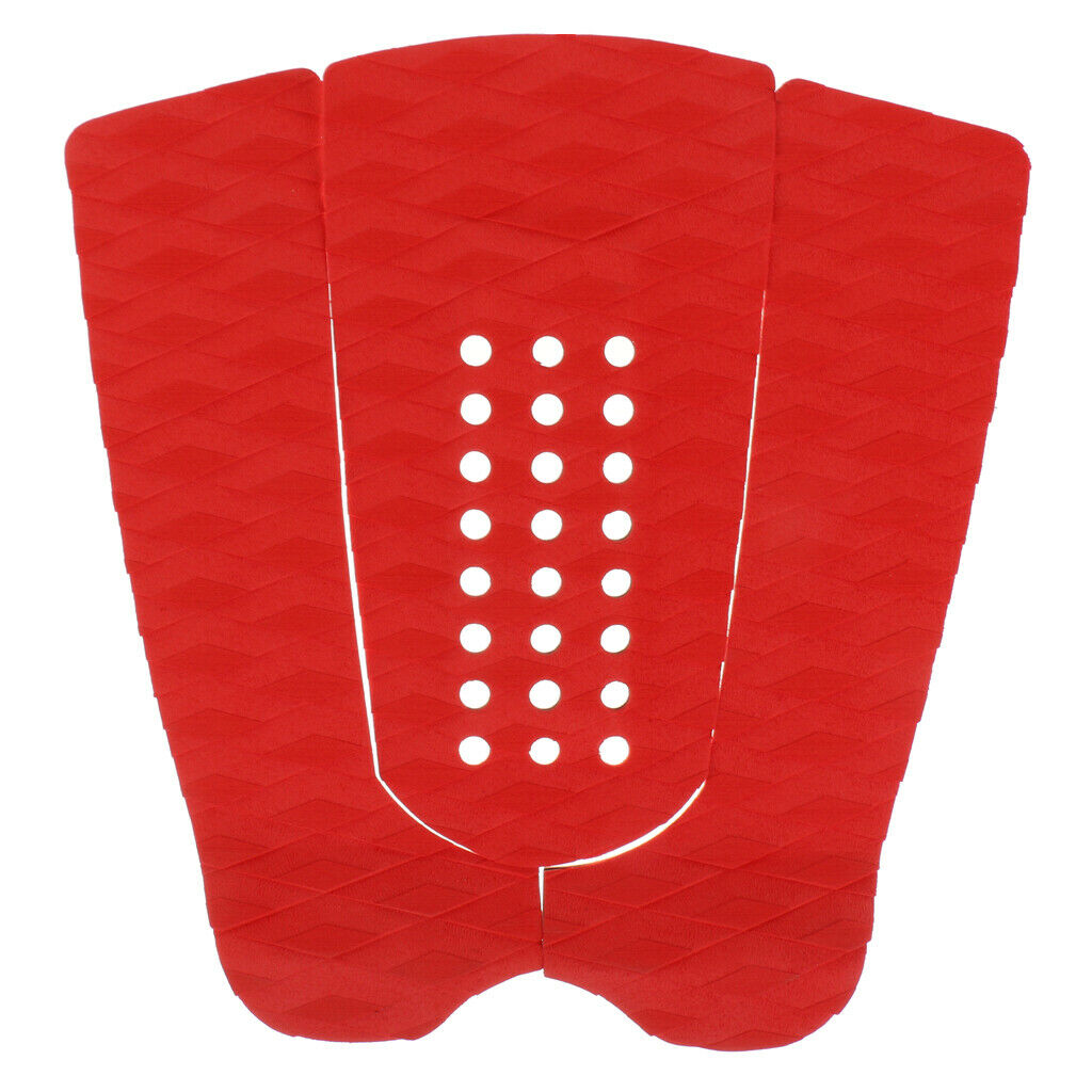 Set of 3 Surfboard Traction Tail Pads Surf Deck Grips Surfing - Red