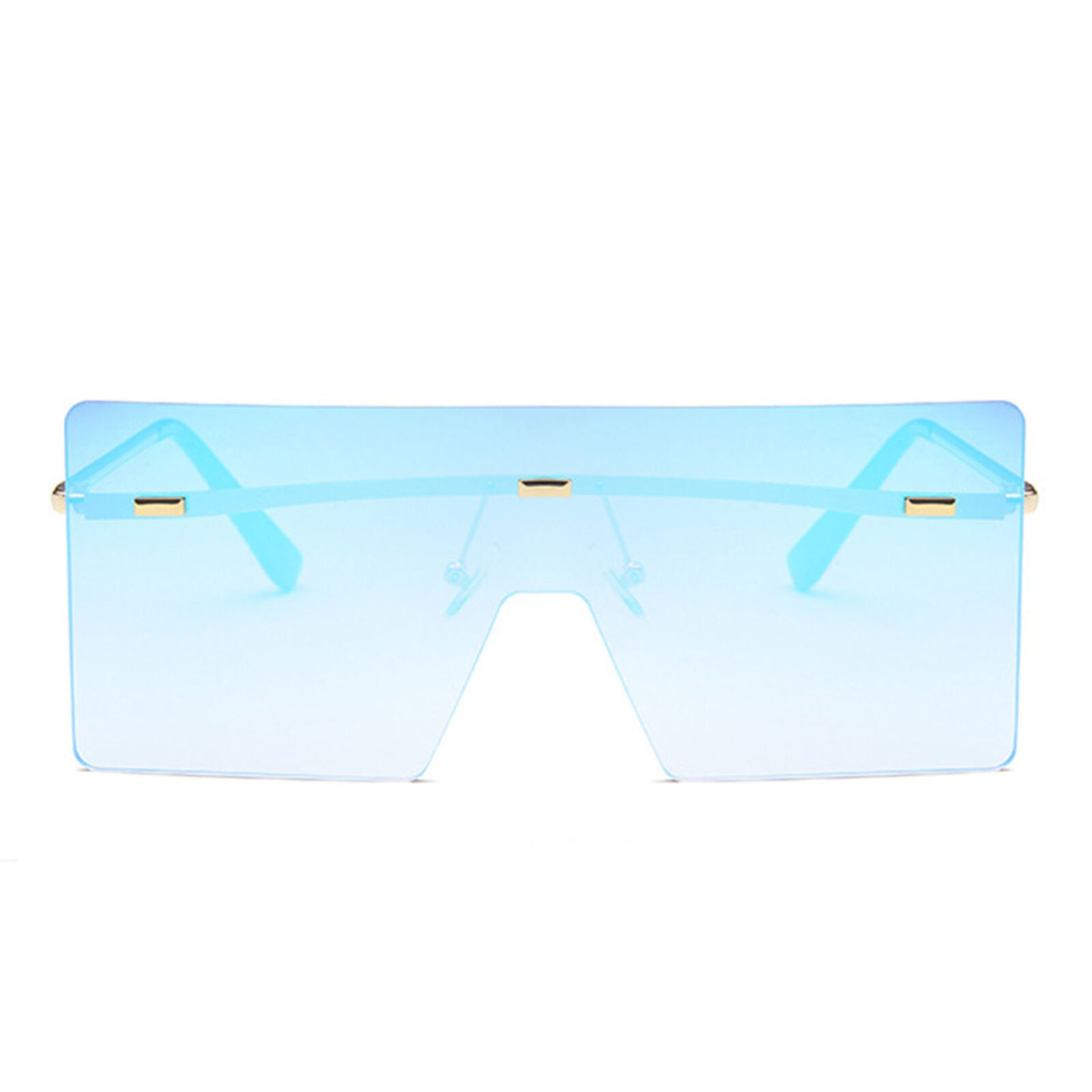 Rimless Oversized XXL Mirrored Square Sunglasses Women Outdoor Shade Glasses