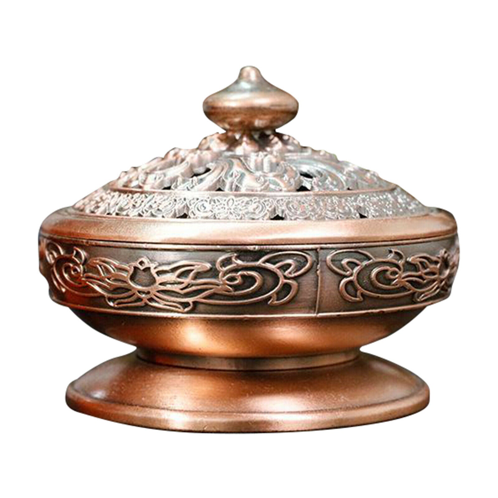 Incense Cone Burner Holder Waterfall Backflow Censer Home Yoga Room Copper
