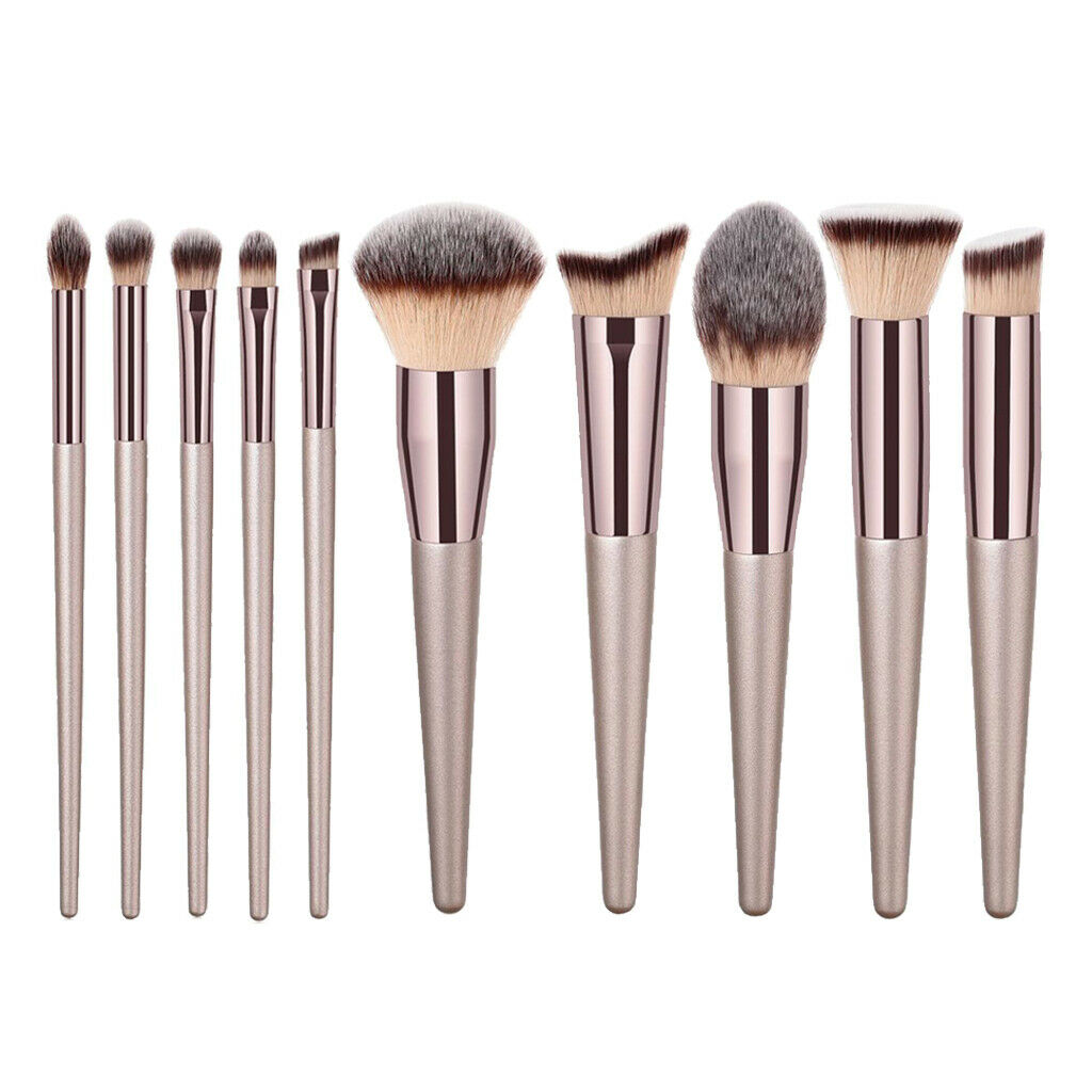 Pack Of 10 Pieces Makeup Brushes, Soft &Dense, Premium Synthetic Foundation
