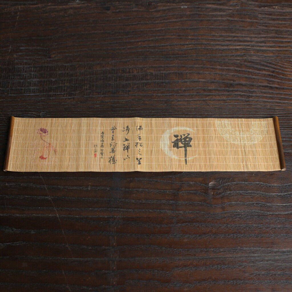 Printing Zen Bamboo Tea Mat Table Cup Mat Coaster Tea Ceremony Accs Table Decor