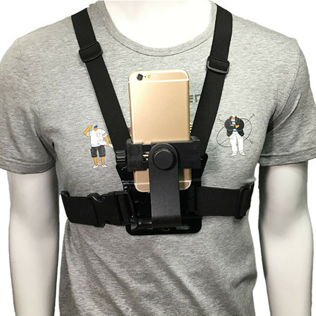Chest Adjustable Harness Strap Outdoor Holder with Clip for Smartphone