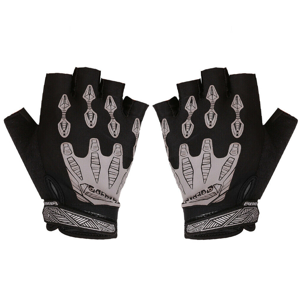 Cycling Gloves Half Finger Bicycle Damping Fingerless Sports Gray XL