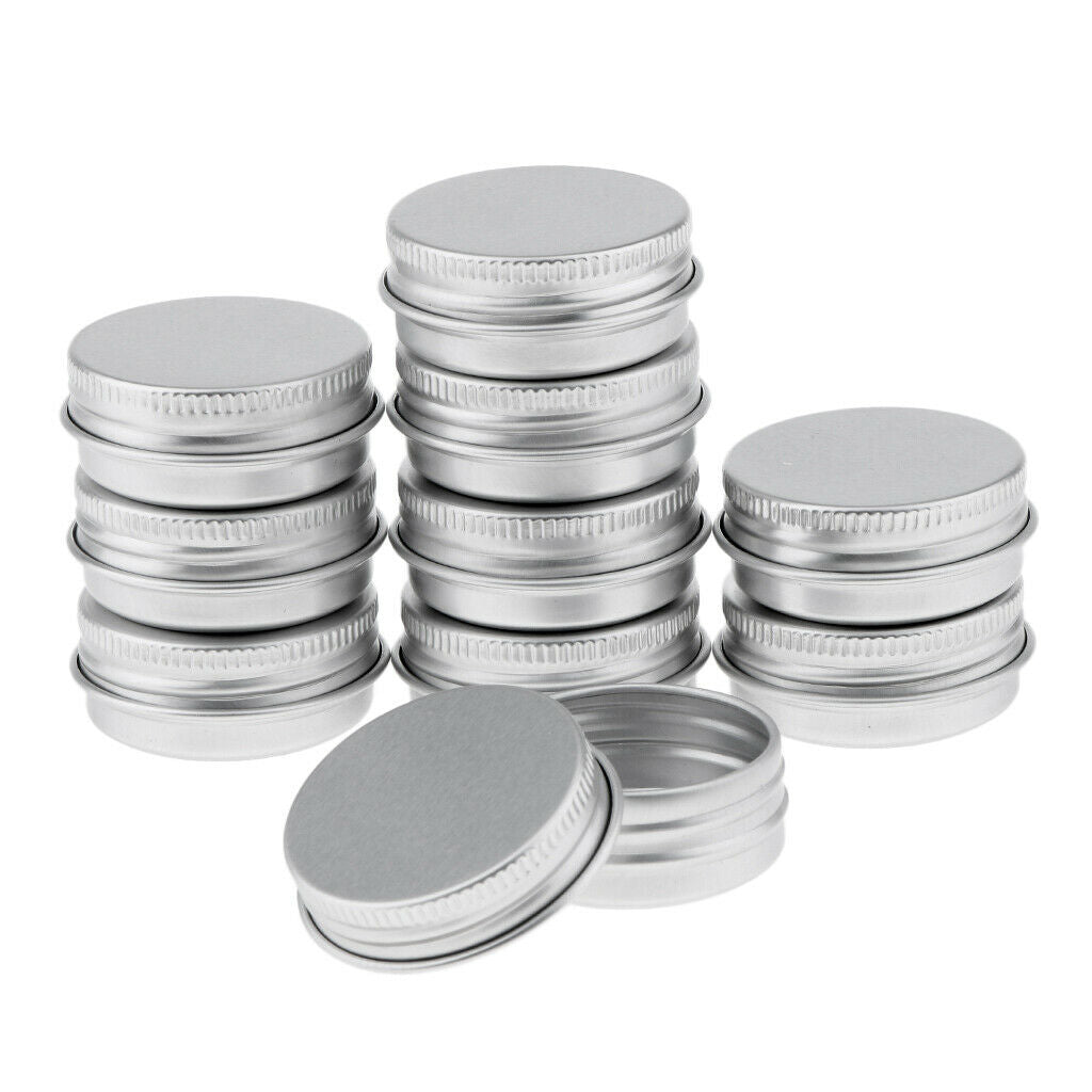 10 Packs Makeup Lip Balm Tins Case Lotion Tea Leaf Glitters Crafts Jar