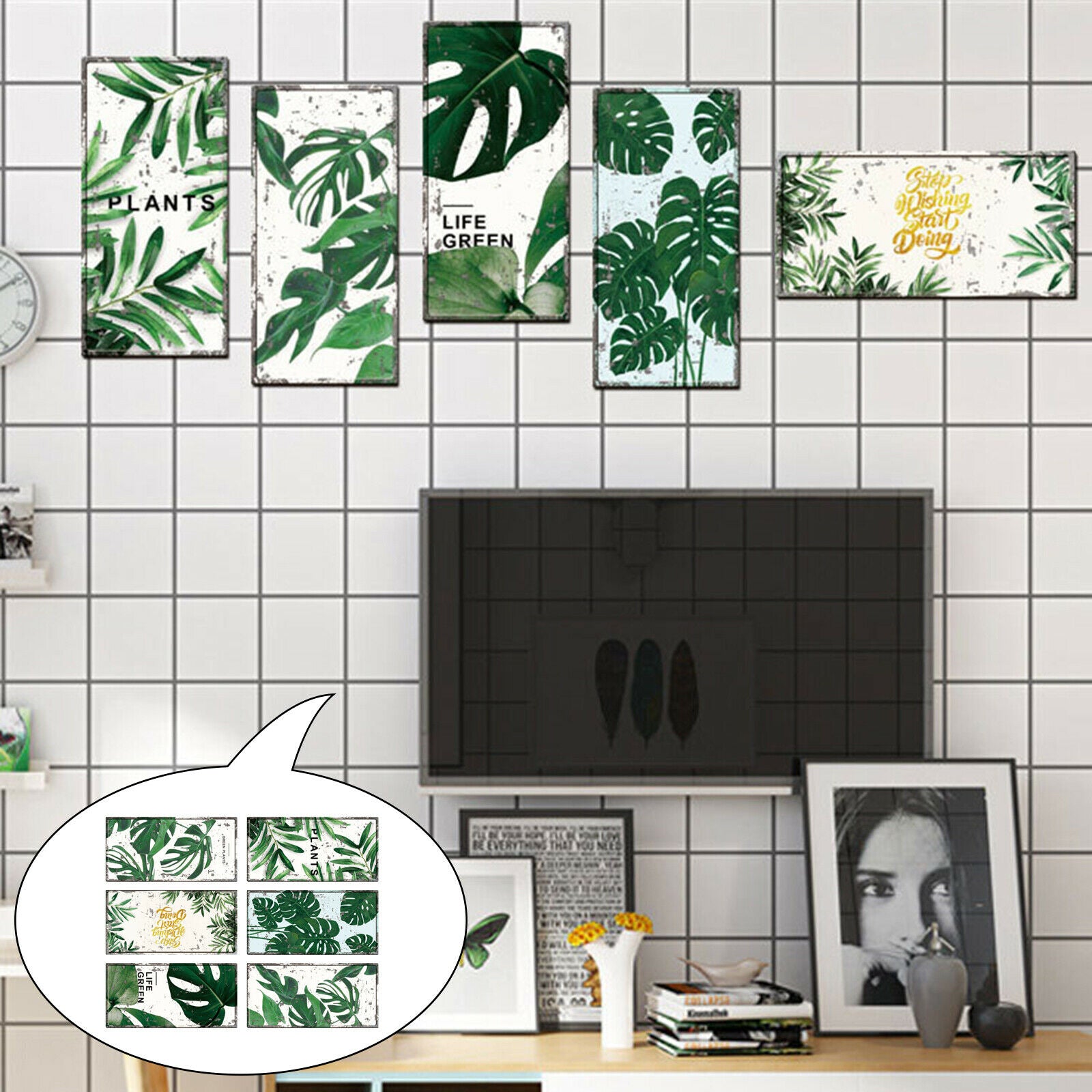 Wall Stickers Self-Adhesive Home Bedroom Kitchen Background Art Murals