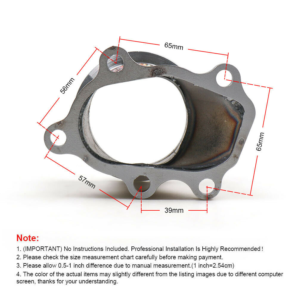 For T25 T28 GT25 GT28 To 2.5" 63mm V-band Clamp Flange Turbo Down Pipe Adapter U