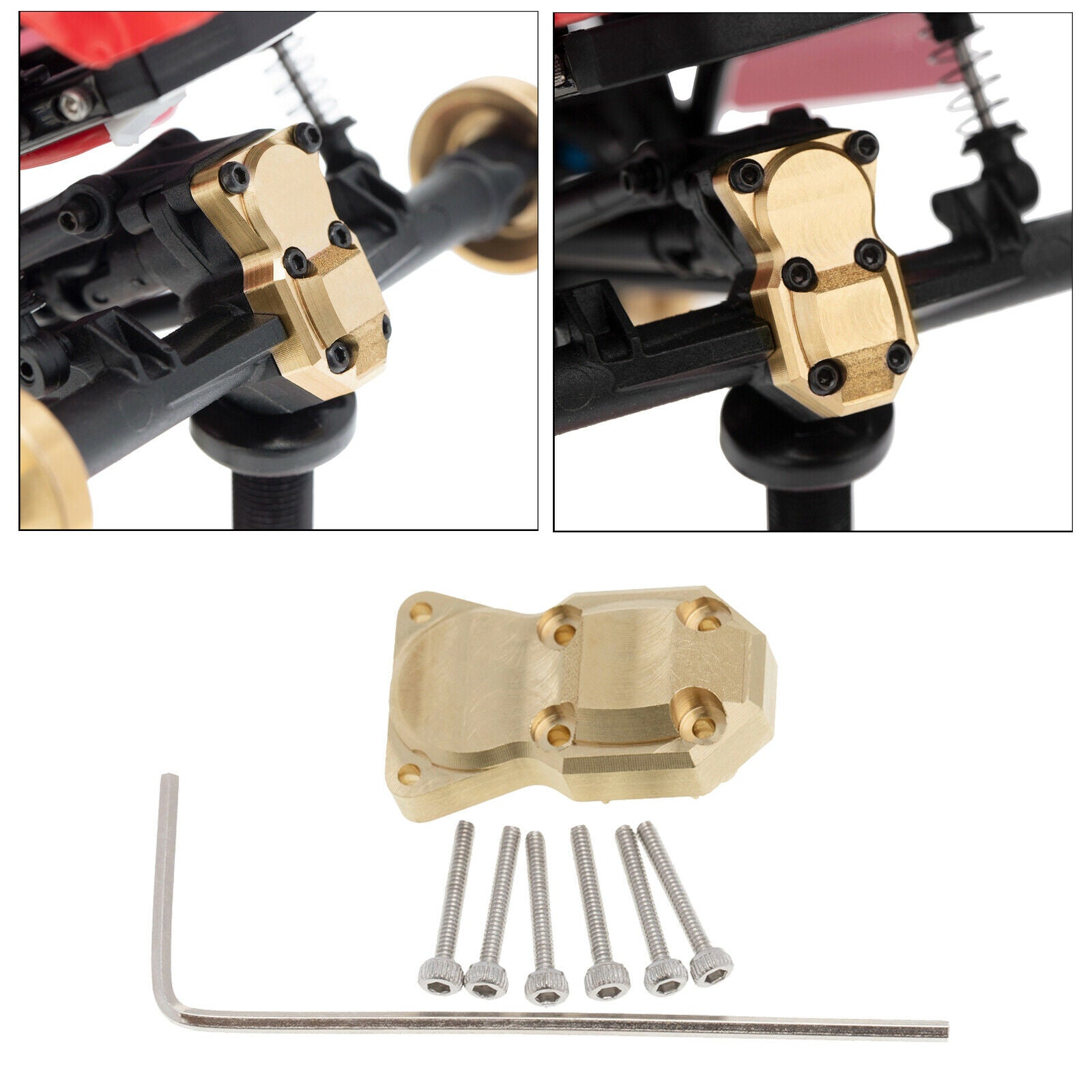 2pcs Brass Diff Cover for Axial SCX24 AXI90081 AXI00001 1/24 RC Crawlers