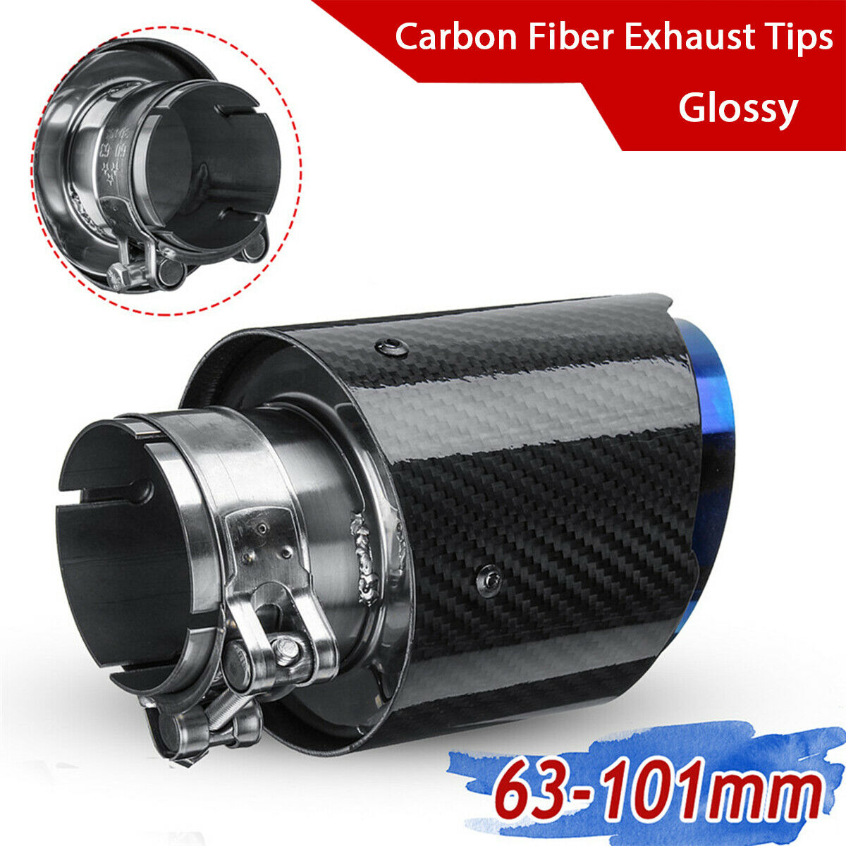 Carbon Fiber Finish End Pipes Stainless Steel Exhaust Pipe 2.5" Inner  4" Outer