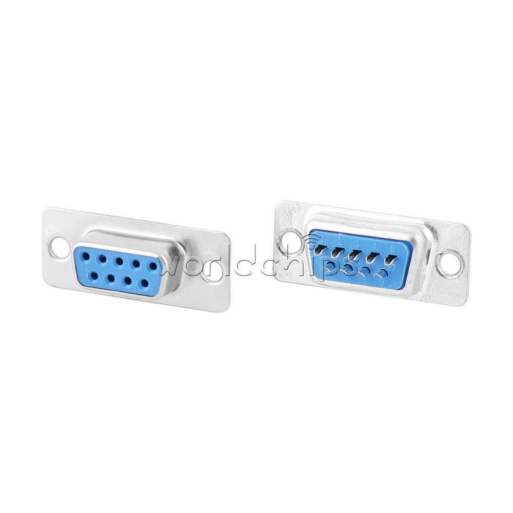10PCS  RS232 VGA DB9 9 Pin Female Serial 2 Rows Solder Type Plug Connector