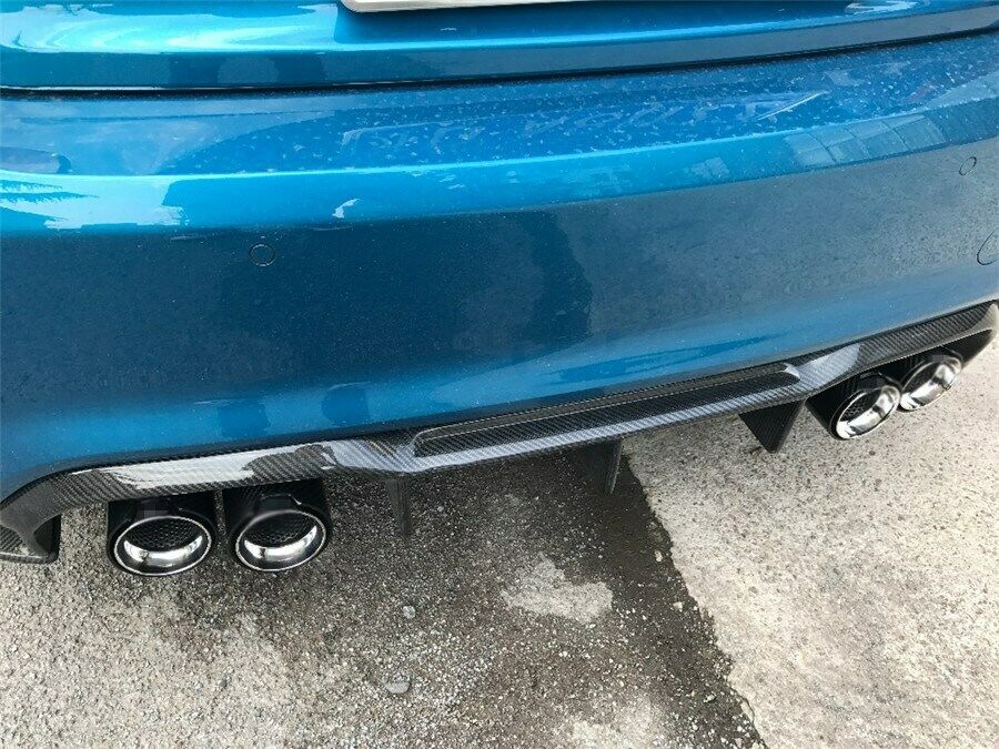 1X Carbon Fiber Exhaut tip Mufflers Glossy Carbon Style Parts Grilled Blue Style