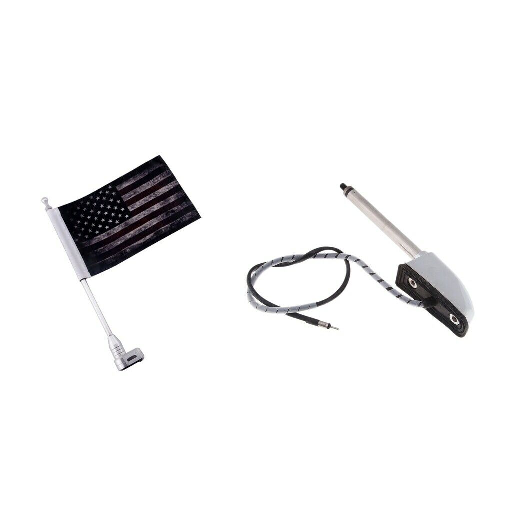 Adjustable 10'' x 7'' American Retro Flag + Luggage Rack + Antenna Kit