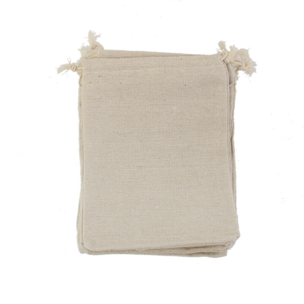 50 Pieces Simple Design Linen Jute Bag Jewelry Bag Pouch Gift Bag Gift