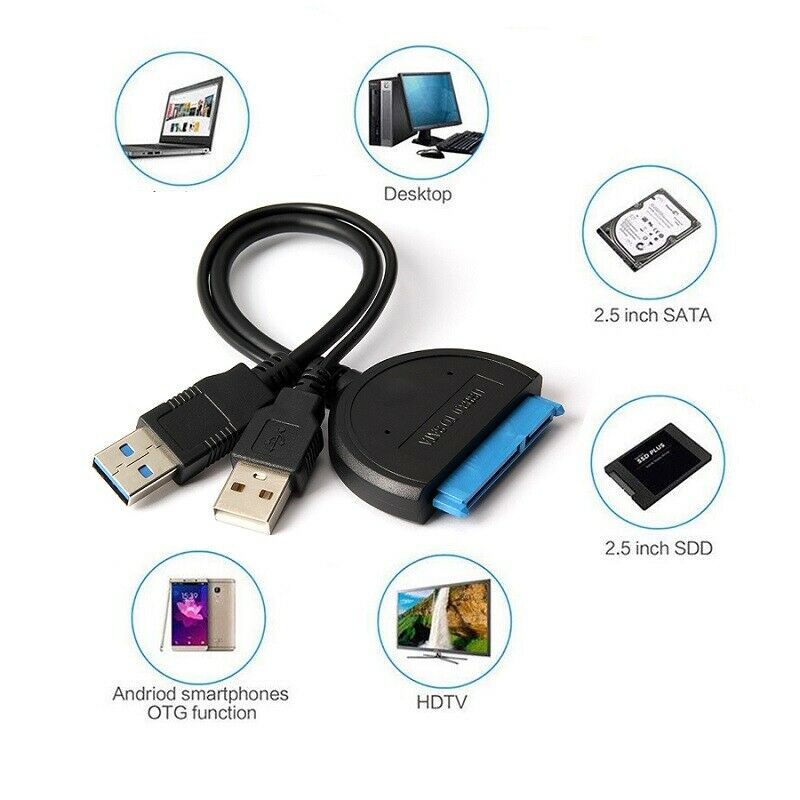 USB 3.0 to SATA 2.5 inch HDD SSD Hard Drive Converter Cable Line Adapter