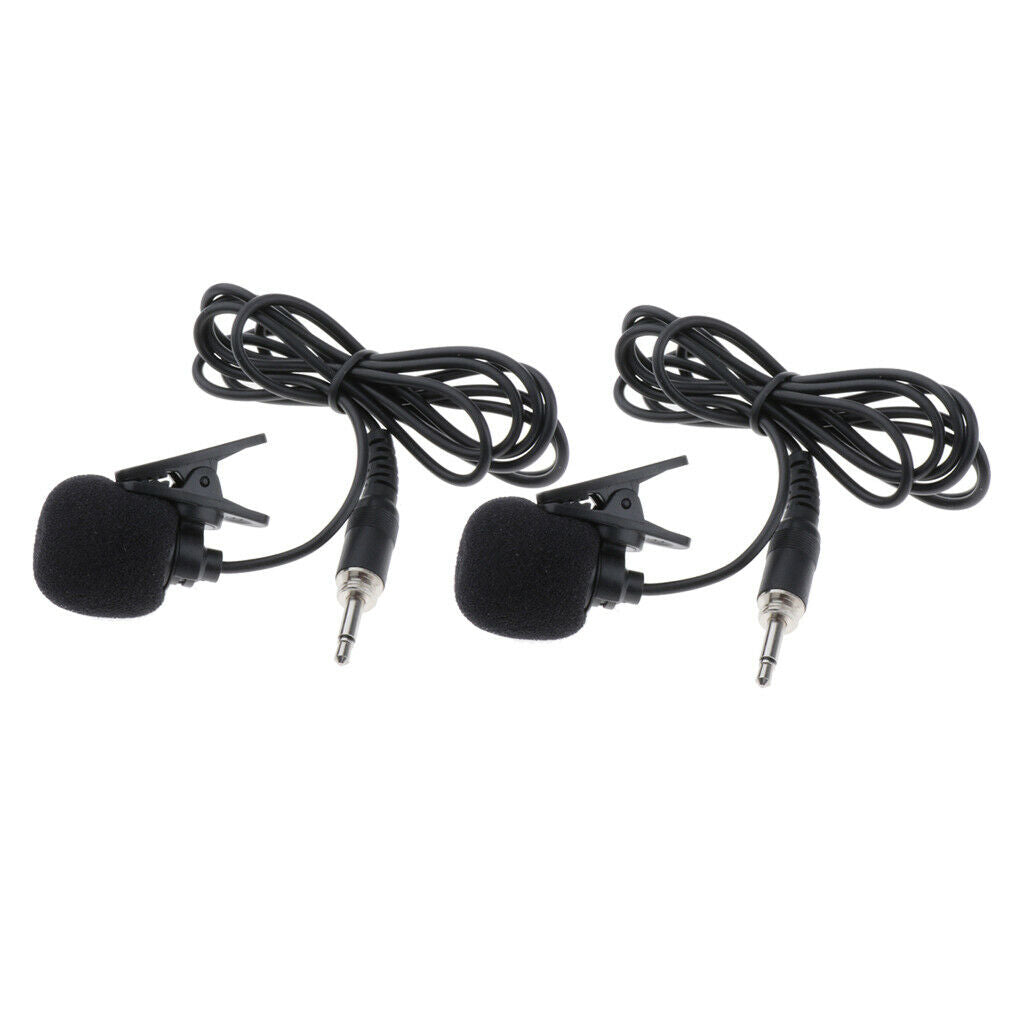 Pack of 2 1/8" (3.5mm) Lavalier Microphone Lapel Tie Clip for Transmitter
