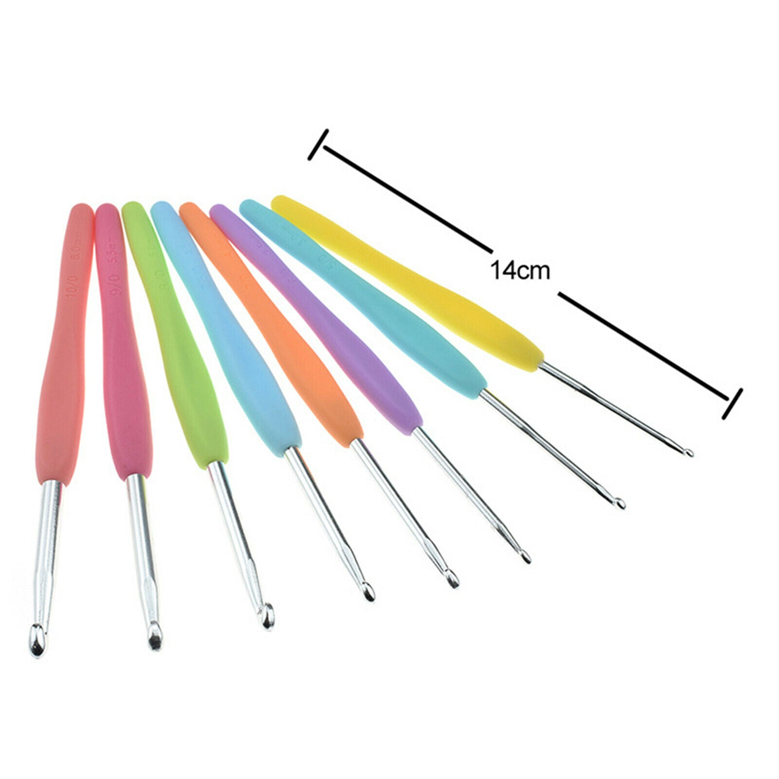 57x Crochet Hooks Set Soft Grip Handles 2.5-6.5mm Smooth Knitting Needles