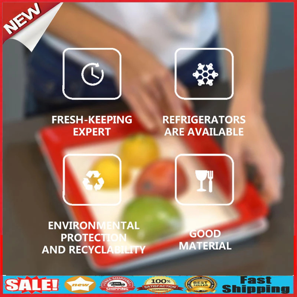 2pcs Stackable Food Preservation Tray Vacuum Seal Food Storage Container @